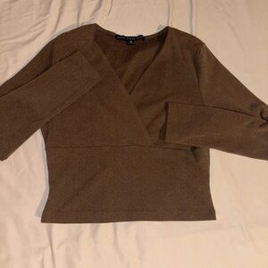 Brown V-Neck Sweater